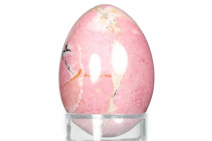 Polished Pink Rhodonite Egg - Yukon, Canada #326765